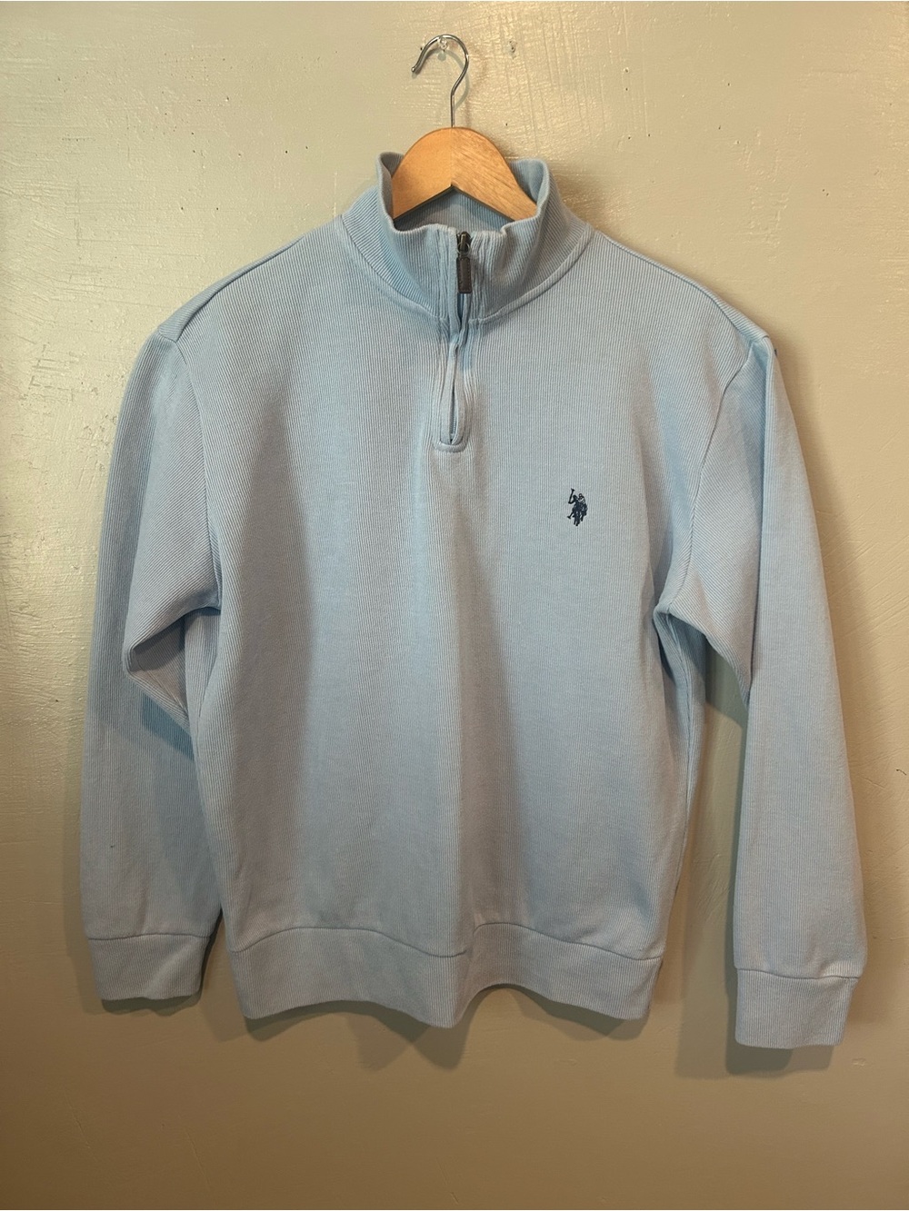 U.S. Polo Assn. Light Blue Quarter-Zip Sweater